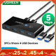 thumbnail image 2 of Conmutador USB UGREEN para 2 PC que comparten 4 dispositivos Conmutador para teclado, mouse, impresora y Windows 10 Conmutador USB 3.0 2.0, 2 of 5