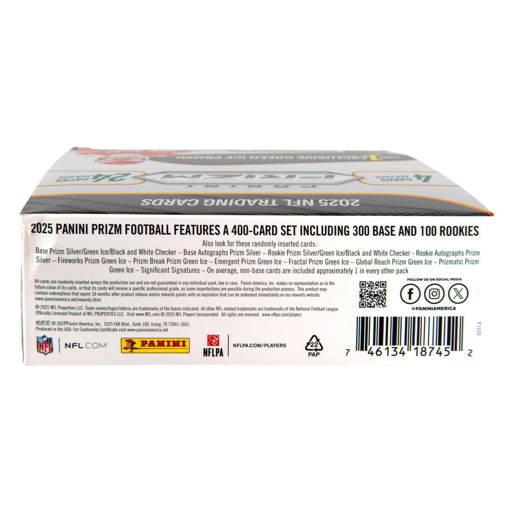 2025 Panini PRIZM Football Trading Cards Retail Box
