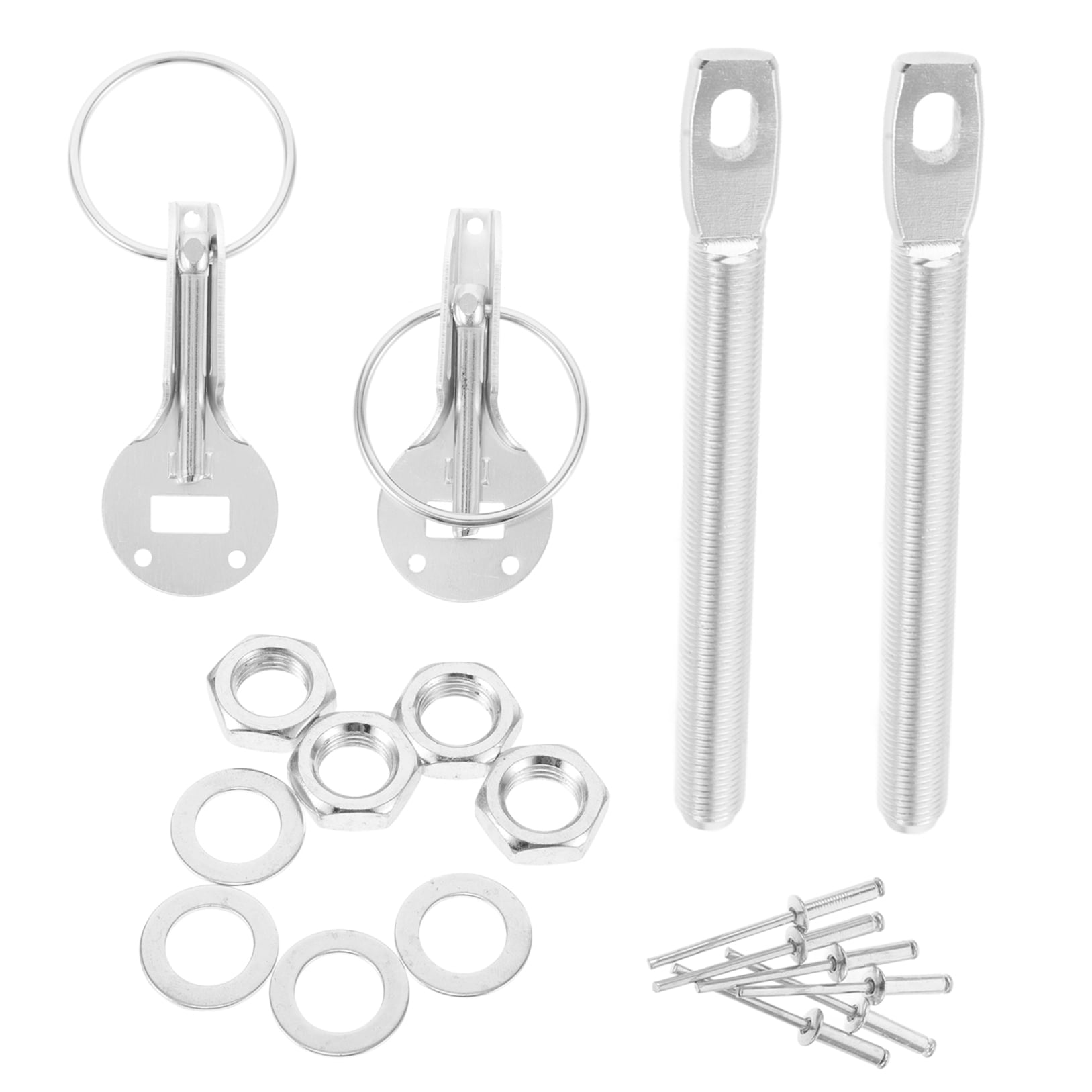 1016 Stainless Steel Mount Hood Pin Pins Plate Bonnet Lock Kit Racing