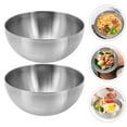 thumbnail image 4 of abbageba 2pcs Stainless steel salad bowl Fruit bowl vegetable salad storage bowls, 4 of 5