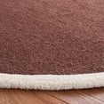 thumbnail image 3 of SAFAVIEH Cambridge Kennedy Geometric Wool Area Rug, Dark Brown/Ivory, 6' x 6' Round, 3 of 11