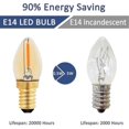 thumbnail image 3 of C7 Led Candle Bulb E14, 0.5w 5w Equivalent, Amber Led Filament Bulb E14 Candelabra 2200k Warm White, Non-dimmable, Pack Of 6, 3 of 5