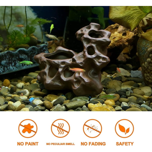 Túnel Para Acuario Cueva Camarones - Decoración Plástica ABS, 17.6x8.9x5.6 Cm, Escondite Para Peces Y Camarones