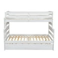 thumbnail image 6 of Euroco Wood Twin over Full Size Bunk Bed with Trundle, 3-in-1 Beds for Kids Teens Bedroom, Divided Bunk Bed Frame, White, 6 of 18