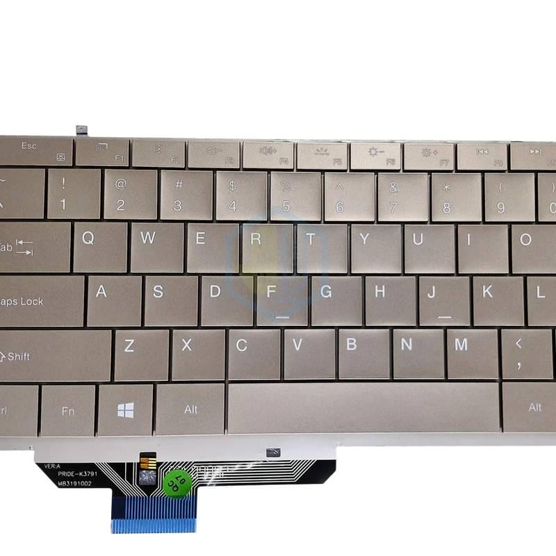UK GB US English Laptop Backlit Keyboard Light MB3191002 PRIDE-K3791 Notebook Backlight Replacement Keyboards Gold Keycaps