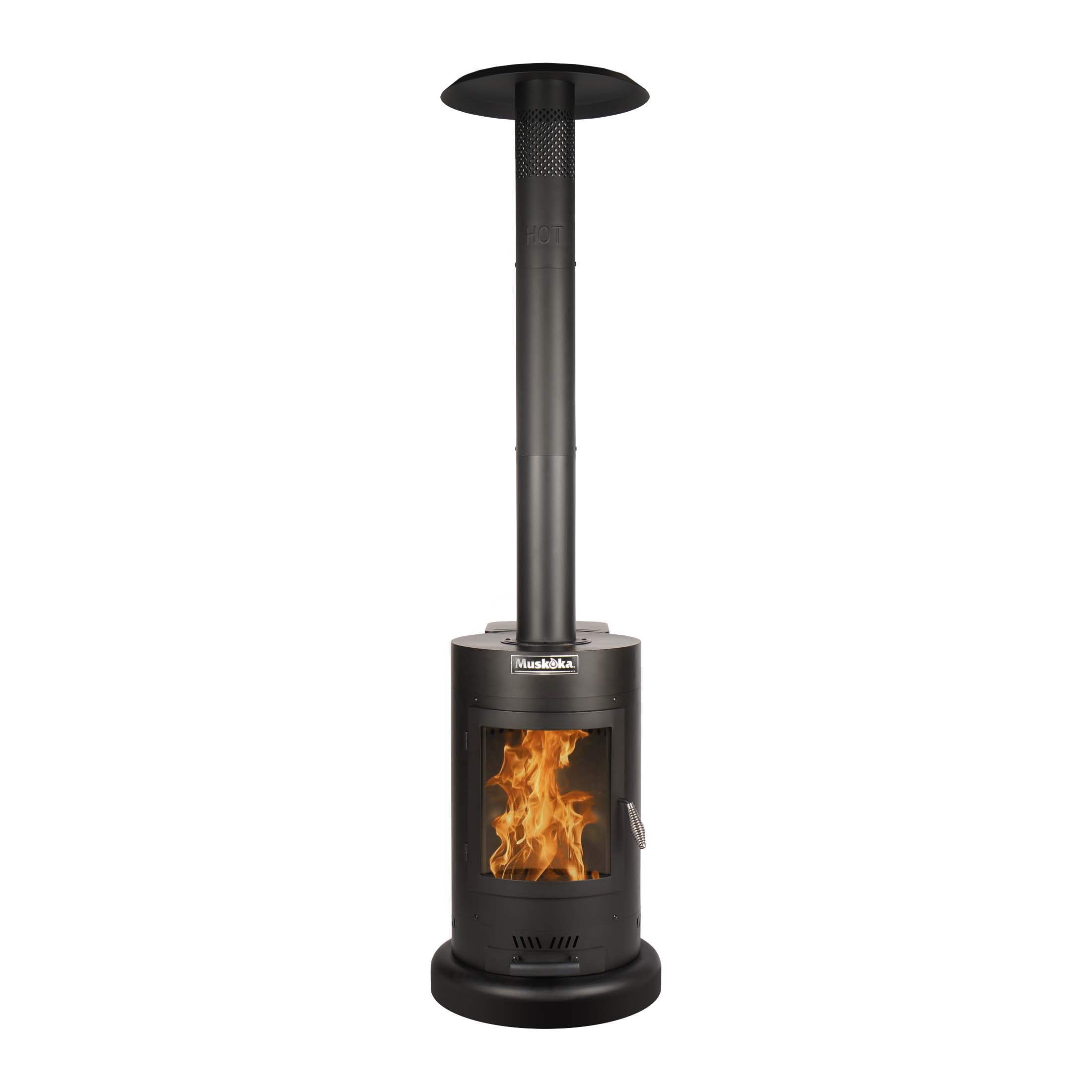 (2 pack) Muskoka 84" High 75,000 BTU Black Steel Wood Pellet Patio Heater