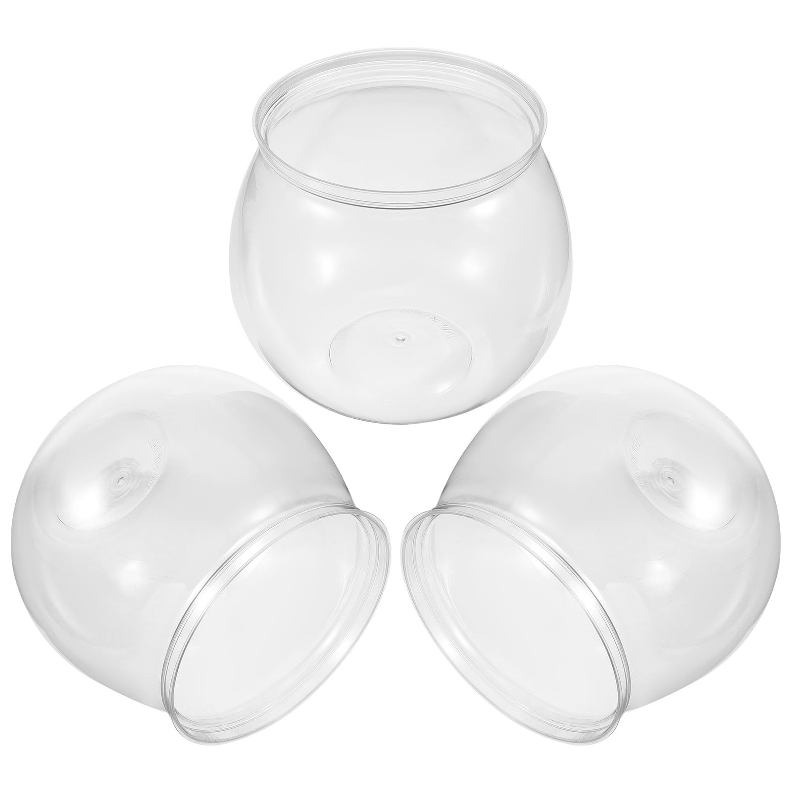 WEUVEB Durable Transparent Pet Fish Bowl - Ideal for Outdoor and Home Decor 3Pcs
