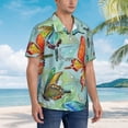 thumbnail image 3 of Pofeuu Retro Seamless Flying Butterflies Print Hawaiian Shirt for Men Sleeves Casual Button Down Summer Beach Dress Shirts T-Shirts,X-Large, 3 of 7