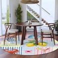 thumbnail image 3 of Summer Lemons Round Area Rug 6Ft Washable Circle Rugs for Bathroom Office, Coastal Nautical Shell Crab Pink Floral Non-Slip Carpet Floor Mats Indoor Outdoor Carpet Runner Aesthetic Home Decor, 3 of 8