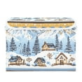 thumbnail image 7 of Yayeee Collapsible Cube Storage Bin with Lid Fabric Closet Decorative Basket with Handles, Winter Village, 7 of 7