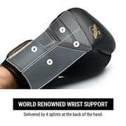 Hayabusa Adult Adjustable fit knuckle protection Premium foam, Boxing Gloves for MMA, Black/Gold