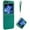 Green, variant on Dteck Card Holder Wallet Case for Samsung Galaxy Z Flip 5,Luxury Leather Hinge Protection Case Hybrid PC Back Cover with Wrist Strap for Samsung Galaxy Z Flip 5,Black