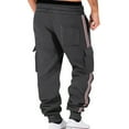 thumbnail image 5 of LMOIPLI Men's Sweat Pants Loose Fit Joggers Casual Striped Pant Elastic Waist Sweatpants Drawstring Elastic Bottom Trousers Dark Gray XXL, 5 of 8