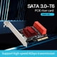 thumbnail image 2 of Tarjeta de Expansión PCIe 4x A 6 Puertos SATA3.0 de 6 Gbps, Adaptador PCIe A , ASM1166 para HDD/SSD con Soporte de 8 cm/12 cm, 2 of 5