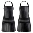 thumbnail image 2 of Delantal con correa de cuello ajustable para hombres y mujeres, blanco y negro, 2 of 3