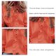 thumbnail image 5 of Blusa Manga Larga Cuello En V Falbala Puño Elástico Color Puro Tops De Moda Para Mujer Naranja M, 5 of 6