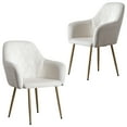 thumbnail image 5 of JONPONY Velvet Office Chair Upholstered Mid-Century Modern Office Chairs with Gold Legs for Kitchen Living Room Home Office Bedroom,White, 5 of 5