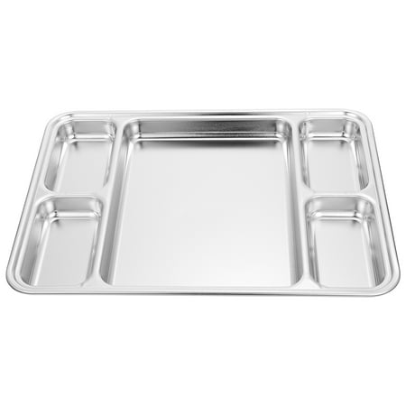 

Food Plate 1Pc Stainless Steel Plate Household Divided Plate Fruit Plate Breakfast Plate