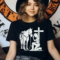 thumbnail image 3 of Cowgirl Prayer T-Shirt | Horse and Cross Christian Graphic Tee, Dark Heather, Size 2XL, 3 of 6