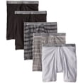 thumbnail image 6 of Men's Hanes 76924P Big Man Cotton Stretch Boxer Briefs - 4 Pack (Black/Grey Assorted 2XL), 6 of 13