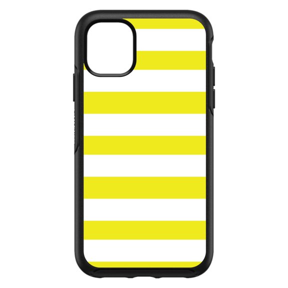 DistinctInk Custom SKIN / DECAL compatible with OtterBox Symmetry for iPhone 11 Pro (5.8" Screen) - Yellow & White Bold Horizontal Stripes