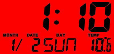 Toyella Car Automobile Digital Clock Mini Auto Watch Red backlight