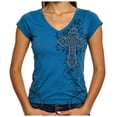 thumbnail image 2 of Vintage Short Sleeve T Shirt Women Summer Slim Fit Stretchy Casual Cute Y2K Gothic Graphic Tee For Teen Girls Trendy Tops Casual Party Shirts, 2 of 9