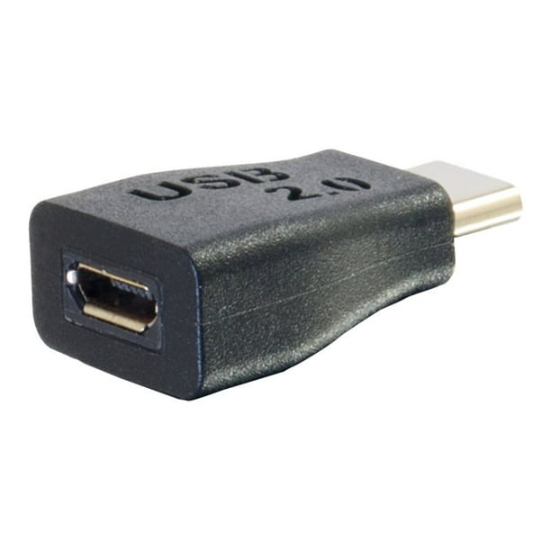 C2G USB C C (M) USB U(F) SB 2.0 USB Type C vers USB Micro B Adaptateur M/F - vers Téléphone Noir - Adaptateur USB - Micro-USB Type B vers 24 Broches - USB 2.0 - Moulé - Noir
