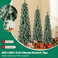 thumbnail image 5 of Topbuy 4' 5' 6' Artificial Christmas Tree Set of 3 Pencil Xmas Trees with Realistic Accumulated Snow Branch Tips LED Lights, 5 of 9