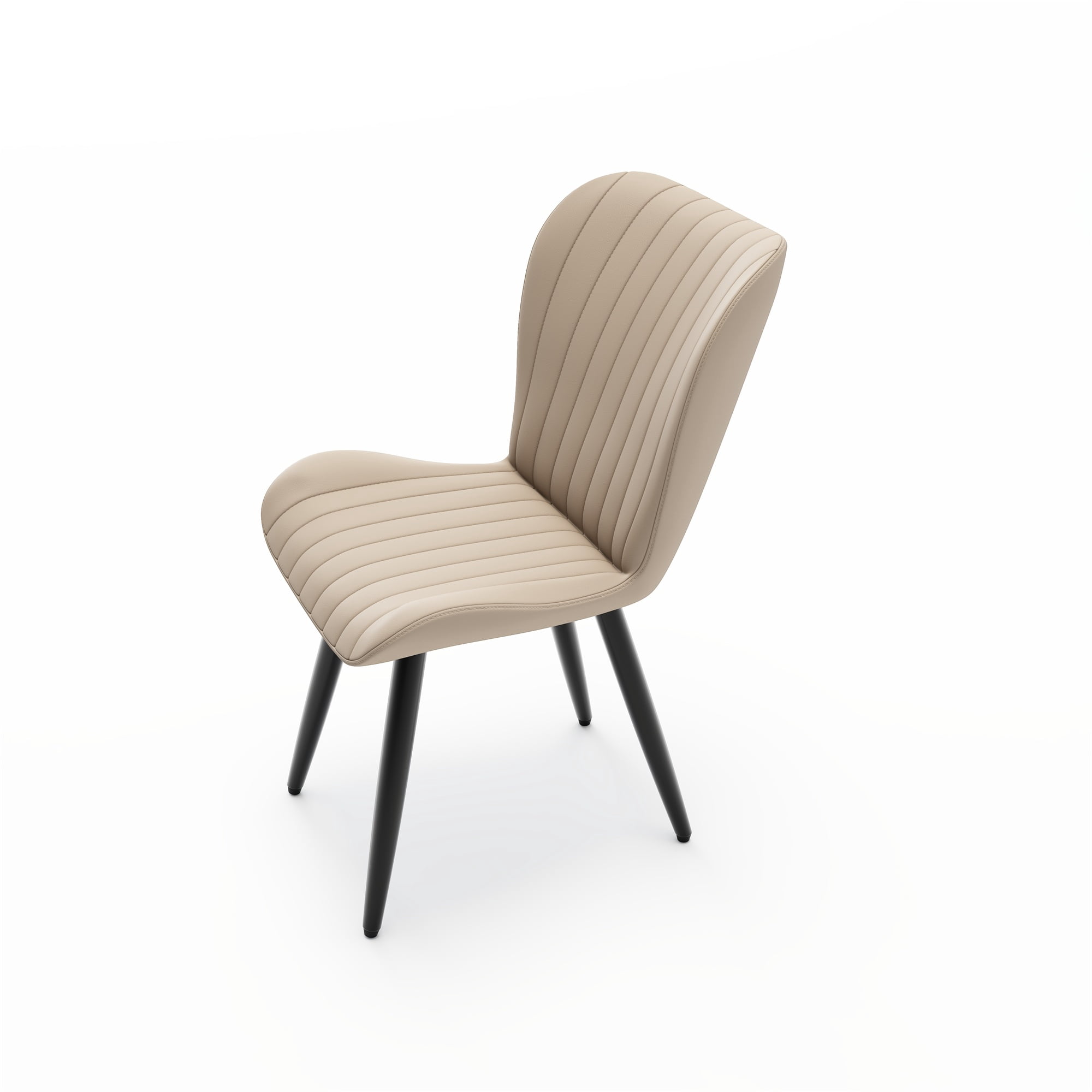 Alvantor Dining Chairs Set of 4 Upholstered Side Chairs with Thick Cushions & Metal Legs for Kitchen Living Room Cream