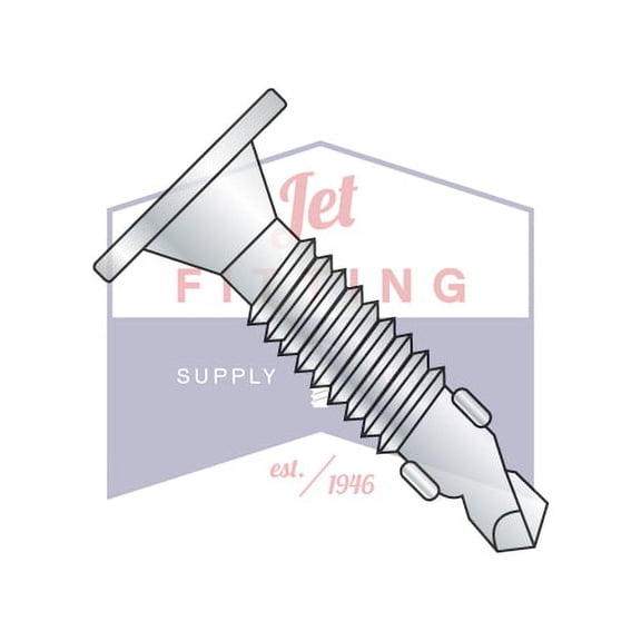10-24 x 1 7/16" Self-Drilling Screws | Phillips | Wafer Head | Wings | Steel | Zinc (Quantity: 3000)