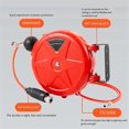 thumbnail image 3 of Retractable Air Hose Reel 10m Wall Mounted Automatic Rewind Air Hose Tool with Swivel Bracket Air Co, 3 of 5