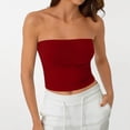 thumbnail image 5 of Women's Sexy Tube Top Sleeveless Crop Camisole, Summer Bodycon Vest for Festive Events or Night Out,Red 2XL, 5 of 5