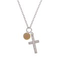 thumbnail image 2 of Delight Jewelry Acrylic 1/2" Disc Goldtone Everlasting Love Engraved Cross Zoey Necklace, 28", 2 of 4