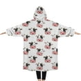 thumbnail image 2 of Oversized Wearable Blanket Hoodie,White Cow Face Pattern Sherpa Blanket Hoodie with Super Pockets,Super Warm Fuzzy Pullover for Women & Men, 2 of 6