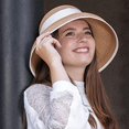 thumbnail image 2 of Sombrero de paja para mujer, protección solar, sombrero de paja, sombreros de playa, sombreros de sol plegables de viaje para mujer JM, 2 of 5