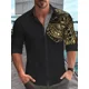thumbnail image 1 of Camisa de hombre nueva 2024 con estampado de patchwork, ropa de fiesta con solapa de manga larga, cómoda y suave tela, top casual para hombre S-6XL, 1 of 6