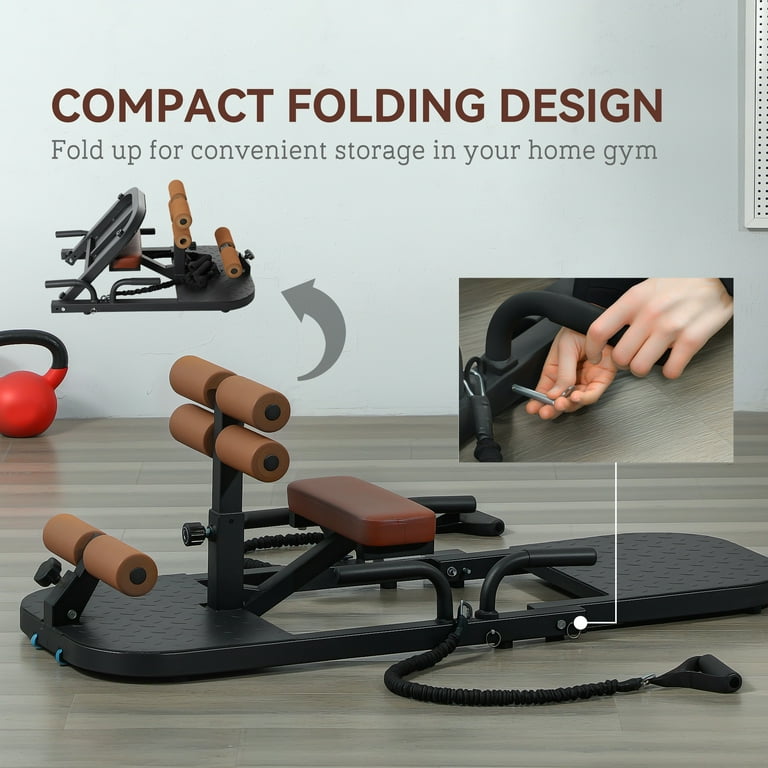 Soozier Foldable Sissy Squat Machine, Multipurpose Hip Thrust