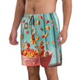 thumbnail image 2 of Balery Floating Colorful Cereal Traje de Baño Estilo Hawaiano para Hombre, Shorts de Secado Rápido con Bolsillos-3X-Large, 2 of 6