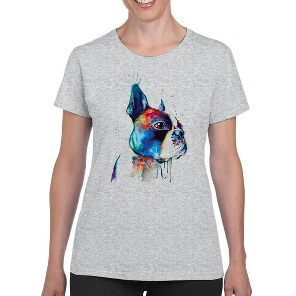 Pastell Colorful And Serious Frenchie T-Shirt Women -Weekday Best Designs, Female Large