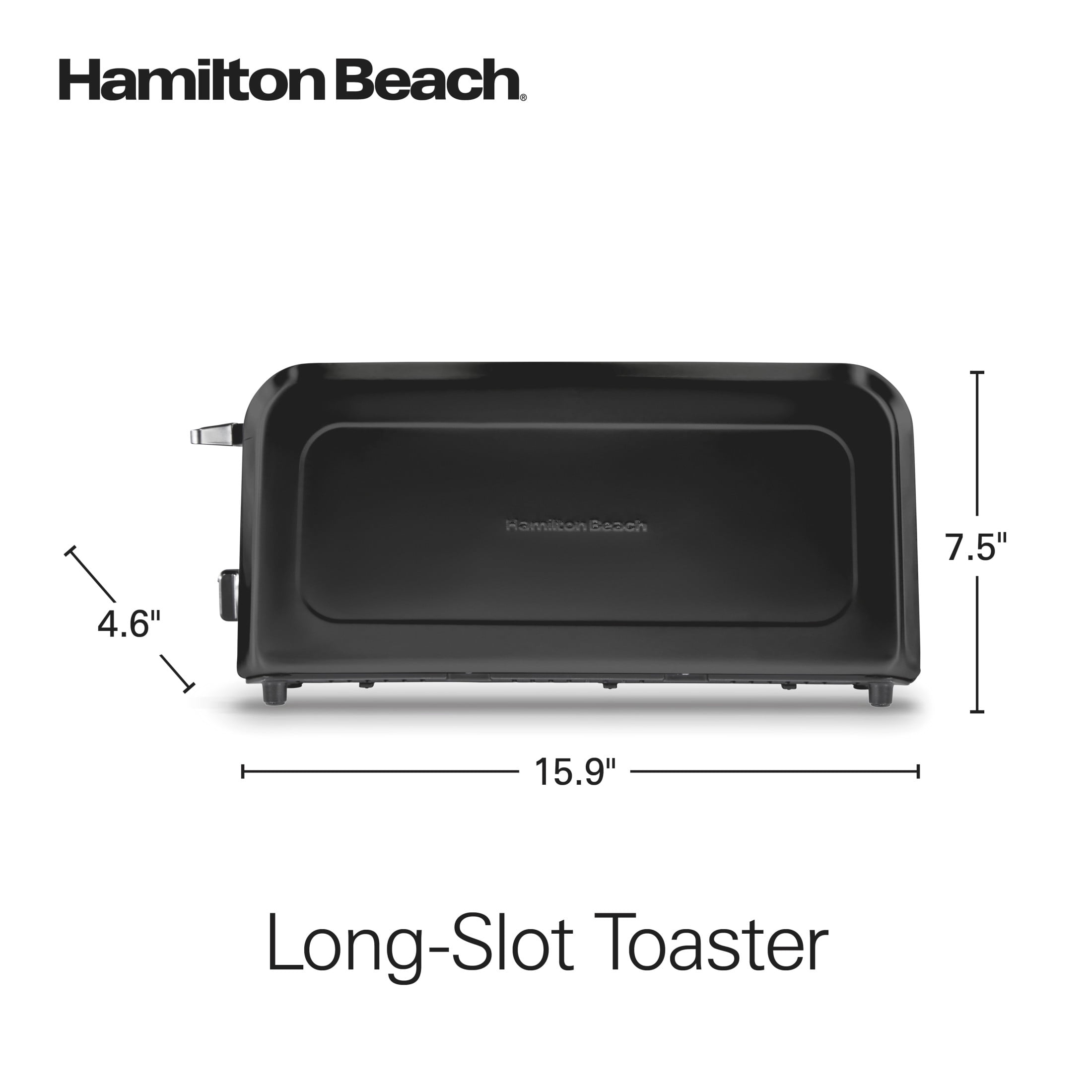 Hamilton Beach 2-Slice Bread and Bagel Toaster with Long Slots and Removable Crumb Tray, Black