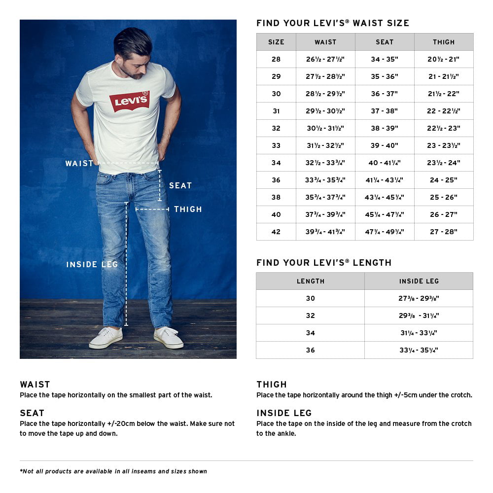 levis jeans mens size guide