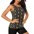 thumbnail image 2 of Womens Workout Tank Tops, Mardi Gras Shiny Green Purple Racerback Tank Tops Quick Dry Vest Sleeveless Athletic Yoga Gym, 2 of 7