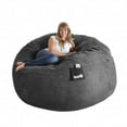 thumbnail image 2 of Slacker Sack  Round 6-foot Microsuede and Foam Bean Bag Light Brown, 2 of 5