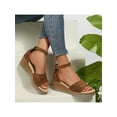 thumbnail image 4 of Womens Comfortable Slip On Open Toe Ankle Strap Heel Slide Wedge Sandal Platform Summer Shoes, 4 of 9