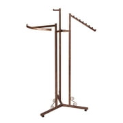 Boutique Cobblestone 3-Way Rack with Adjustable Arms - Premium Clothing Display Rack for Retail - Durable and Elegant Retail Clothing Rack for Stylish Store Presentation Height: 48" (min) to 72" (max)