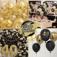 thumbnail image 5 of Decoraciones para fiestas de cumpleaños LANNMXG número 40 en oro negro, 5 of 5