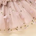 thumbnail image 6 of Blotona Toddler Girl Autumn Sweet Dress,Long Sleeve Round Neck Flower Embroidered Patchwork A-Line Dress with Bow,Tulle Princess Dress for Wedding Flower-Girls, Sizes 3M-3T, 6 of 7