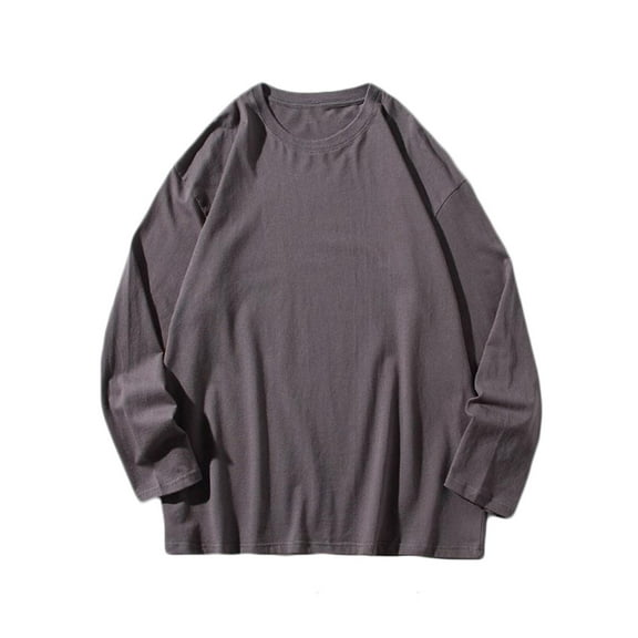 POROPL Sweatshirts for Men Cotton Crew Neck Long Sleeve Sweatshirt Casual Plain Pullover Tops