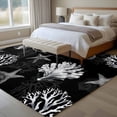 thumbnail image 5 of Seaweed Starfish Shell Washable Living Room Rugs 5'x7', Gray Coral Marine Life Black Low Pile Throw Large Area Rugs Non-Slip Sturdy Edge Binding Carpet for Dining Room Bedside Kitchen, 5 of 9